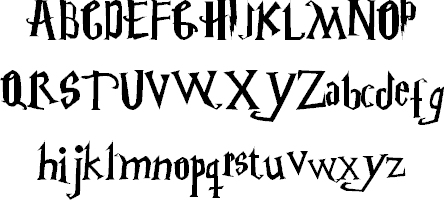 free harry potter font with numbers