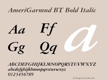 American Garamond Bold Italic BT